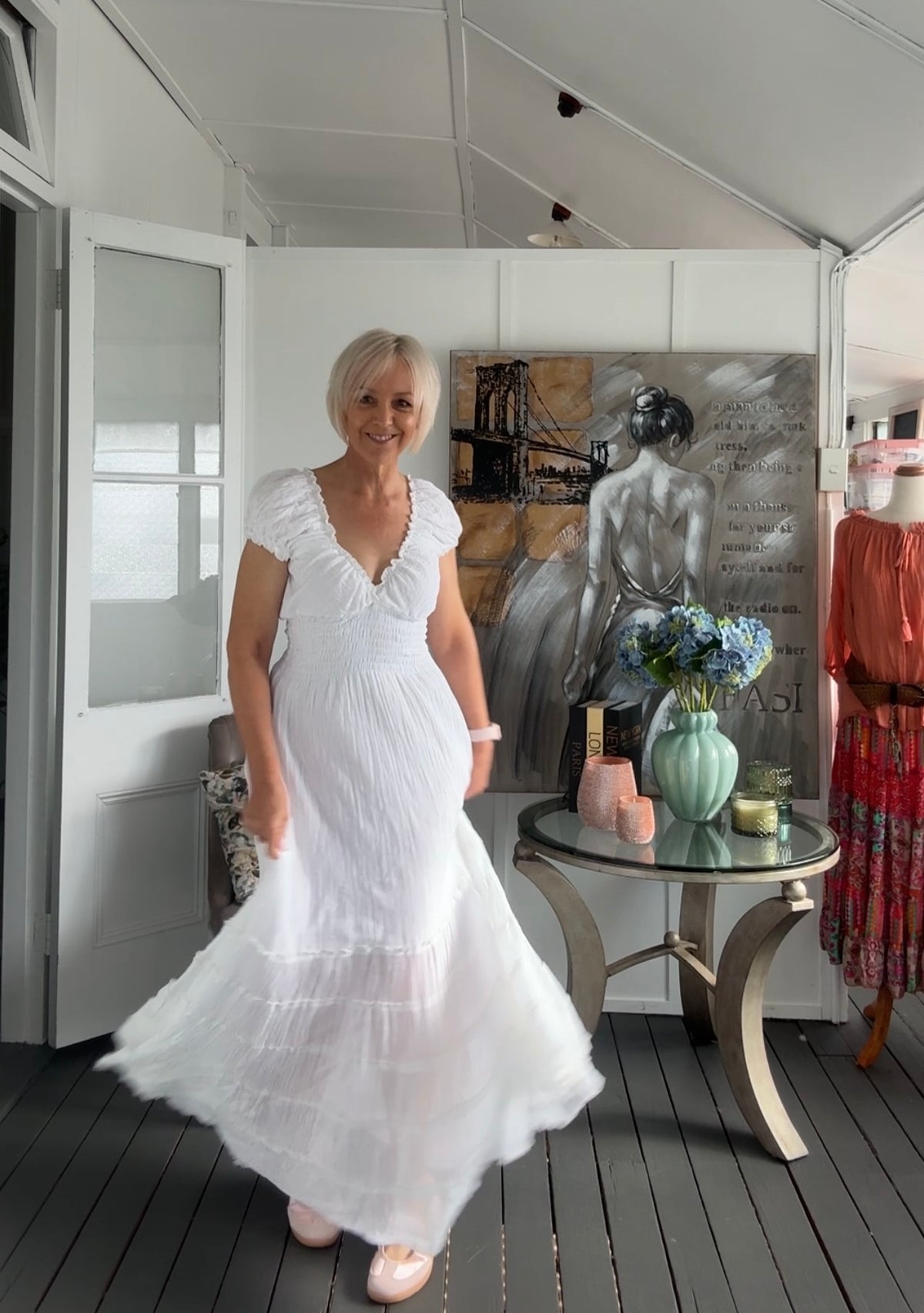 Cotton Goddess Dress - White