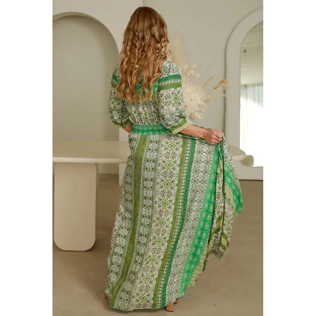 Arleth Half Sleeve Dress - Lime Lace
