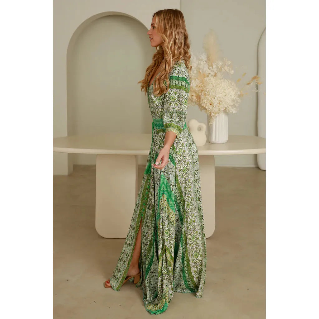 Arleth Half Sleeve Dress - Lime Lace