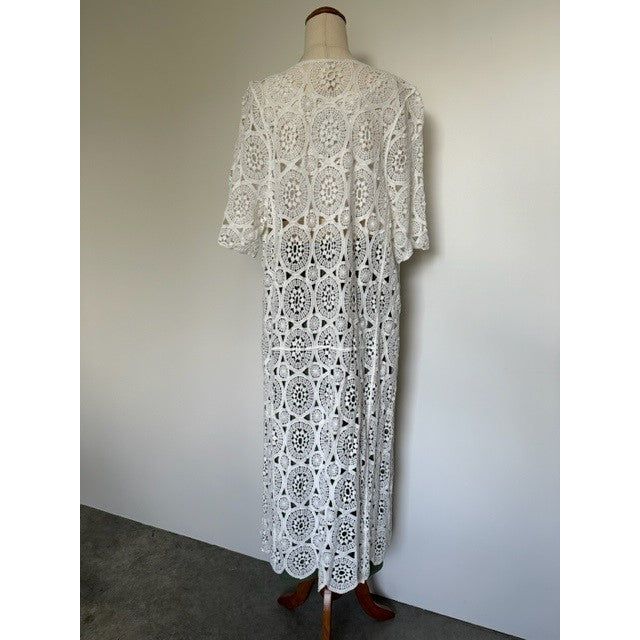 La Vie Boheme Duster - White Crochet Lace