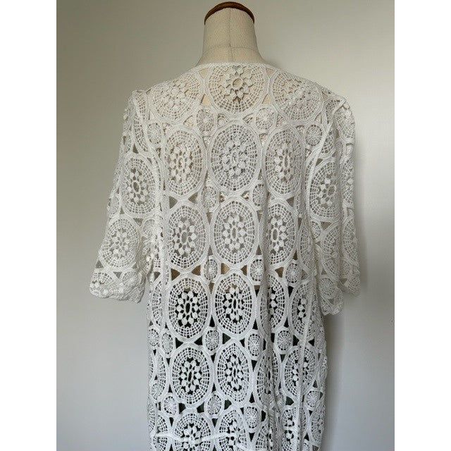 La Vie Boheme Duster - White Crochet Lace