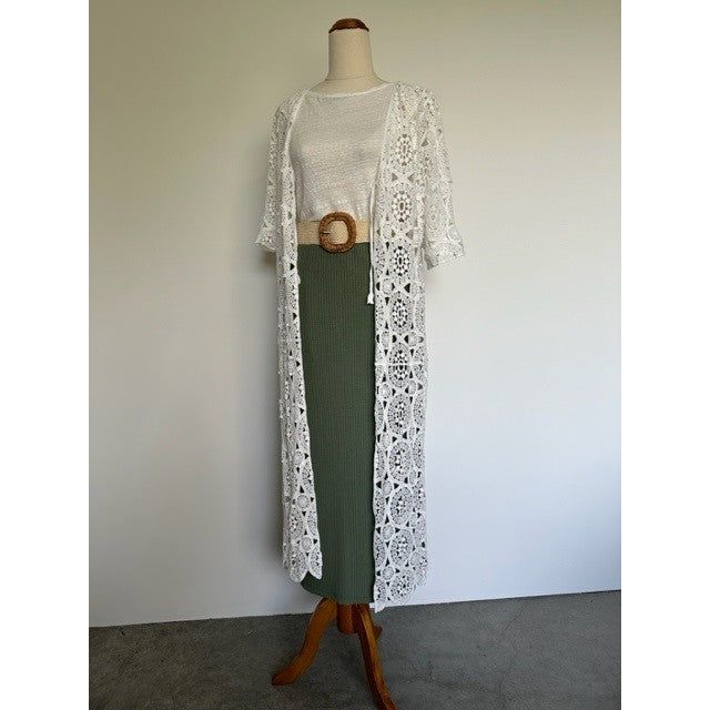 La Vie Boheme Duster - White Crochet Lace