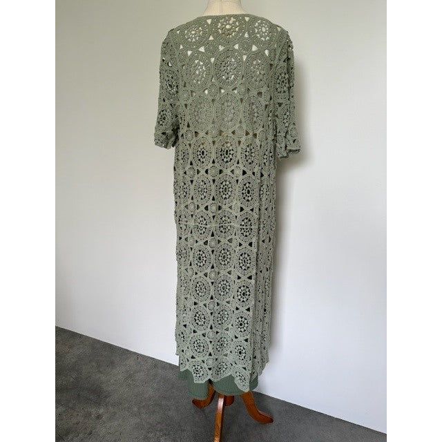 La Vie Boheme Duster - Sage Crochet Lace