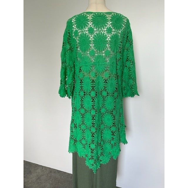 La Vie Boheme Duster - Lime Crochet Lace