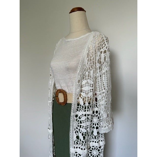La Vie Boheme Duster - Ivory Crochet Lace