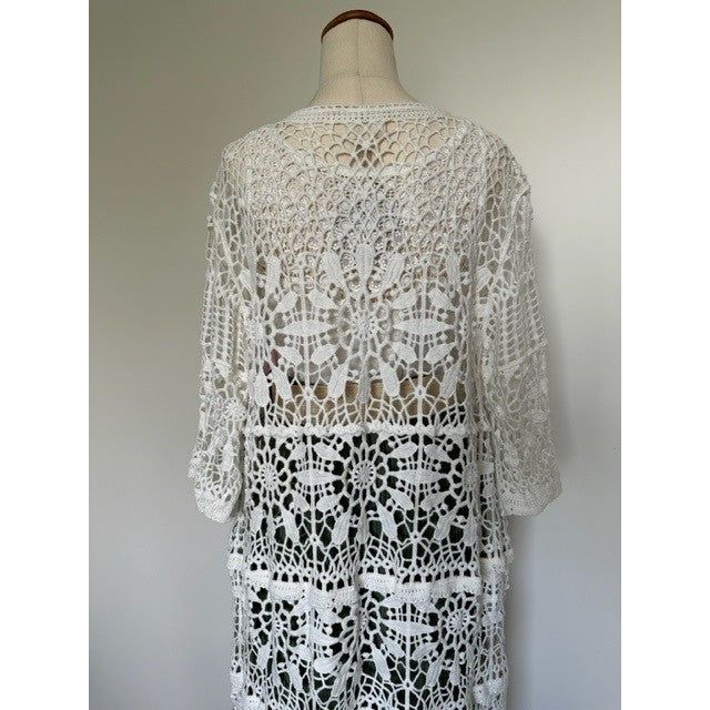 La Vie Boheme Duster - Ivory Crochet Lace