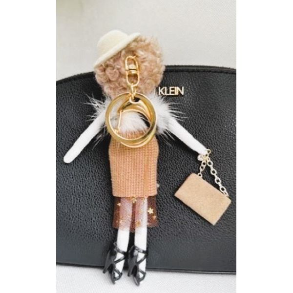 Parisian Doll Keyring Bag Charm - Glamour Fur
