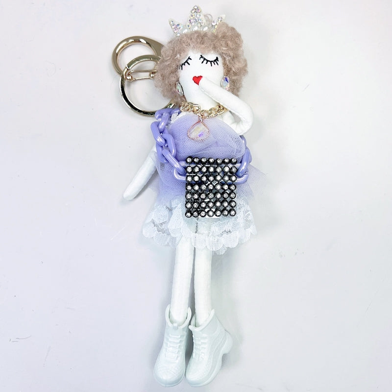 Parisian Doll Keyring Bag Charm - Purple Queen