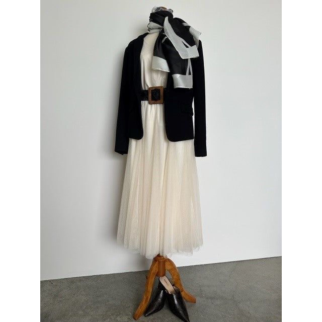 Silk Shawl - Black & Cream Chanel