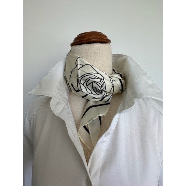 Stylish Silky Scarf - Cream Chanel