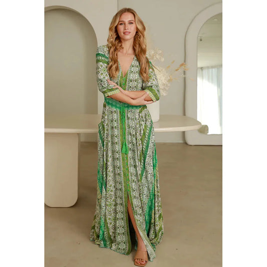 Arleth Half Sleeve Dress - Lime Lace