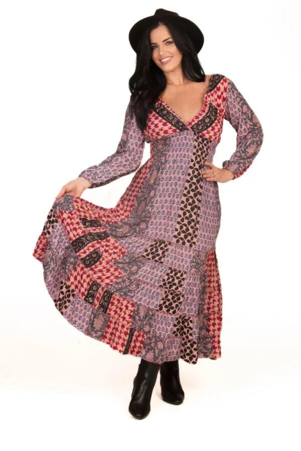 Goddess Dress Long Sleeve - Rose