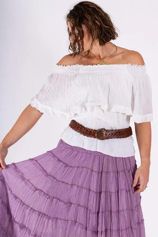 Bardot Off-Shoulder Top - White