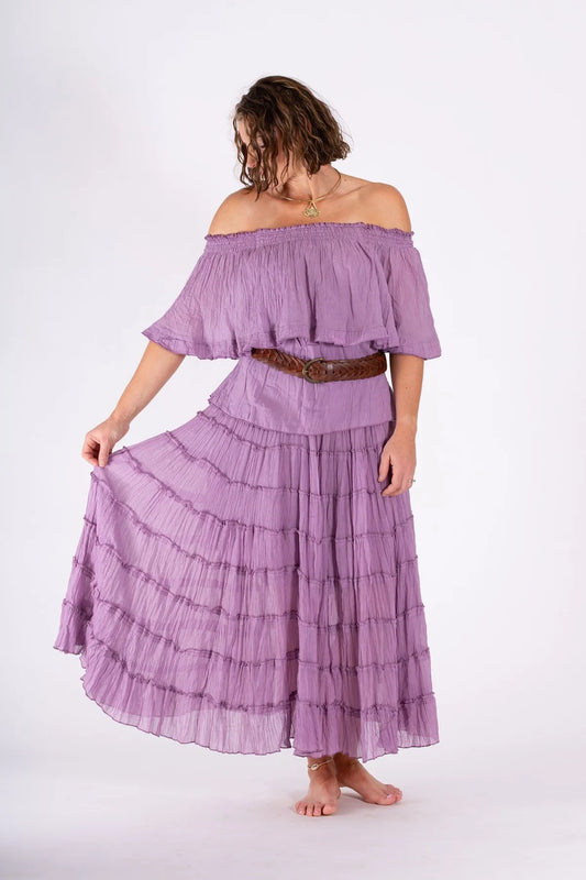 Bardot Off-Shoulder Top - Lilac