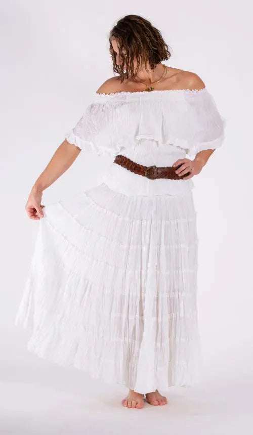 Bardot Off-Shoulder Top - White
