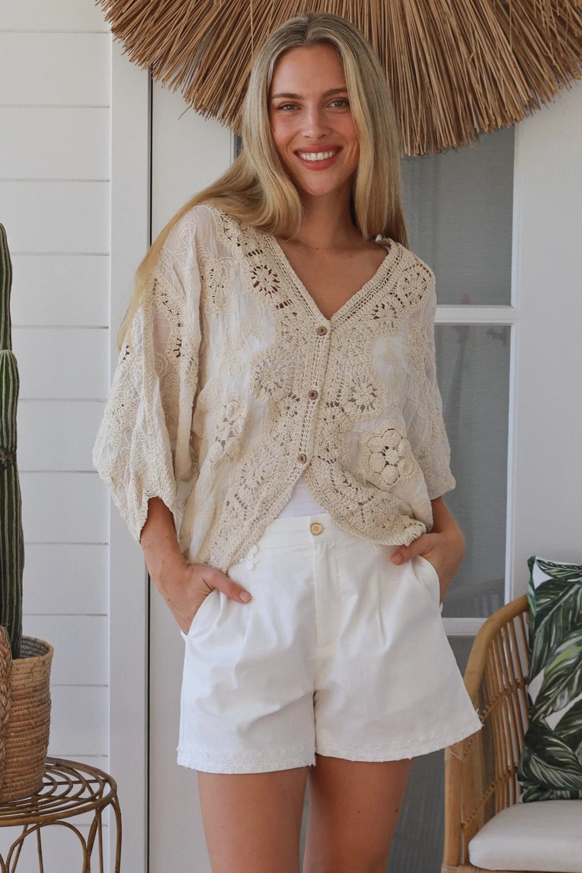 Willow Crochet Jardigan - Natural