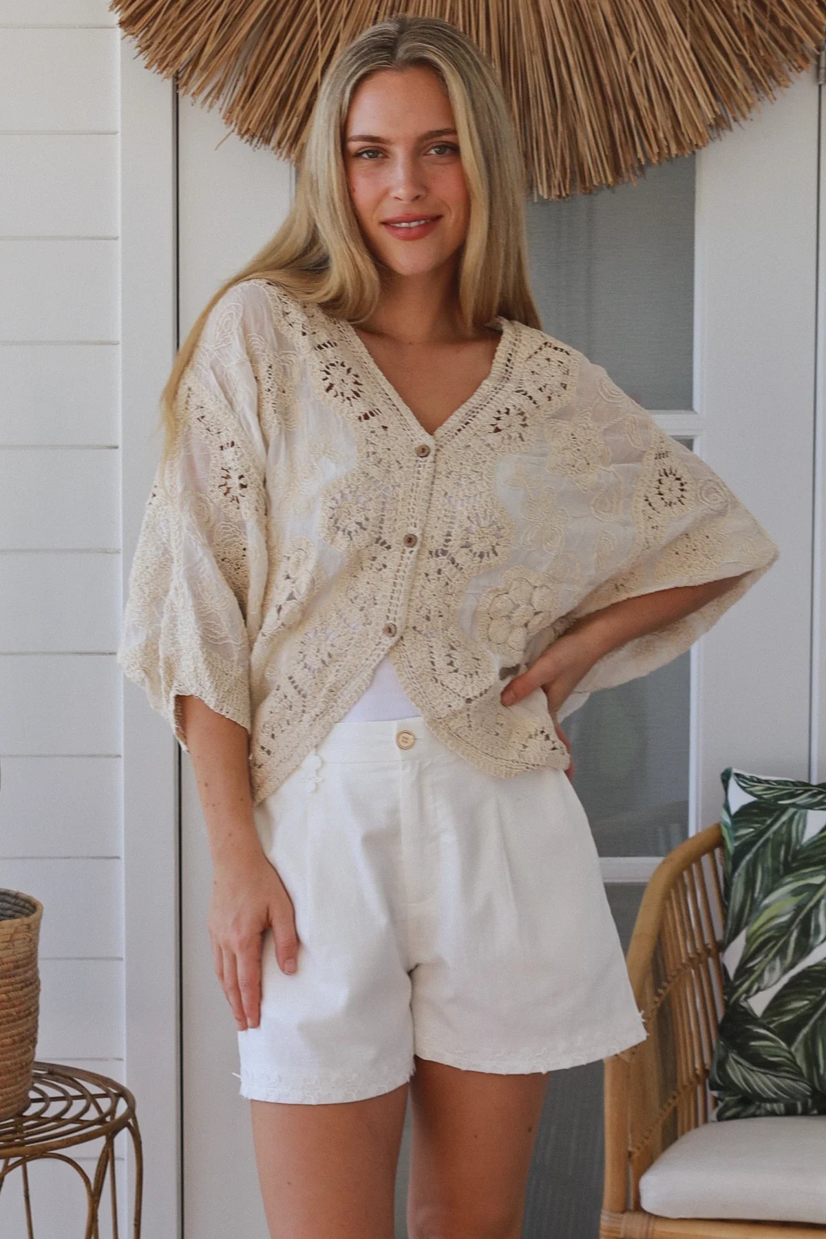 Willow Crochet Jardigan - Natural