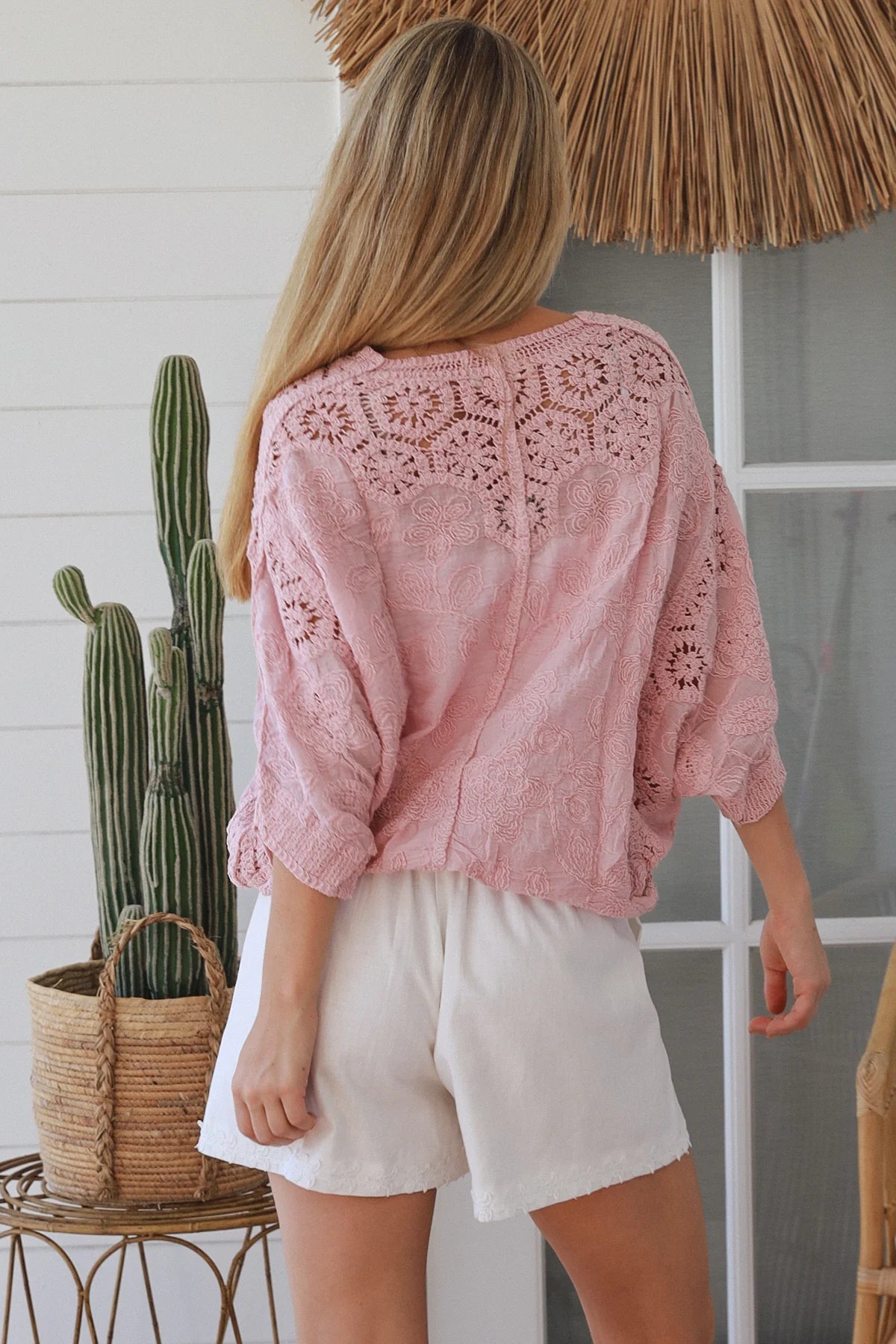 Willow Crochet Jardigan - Blush