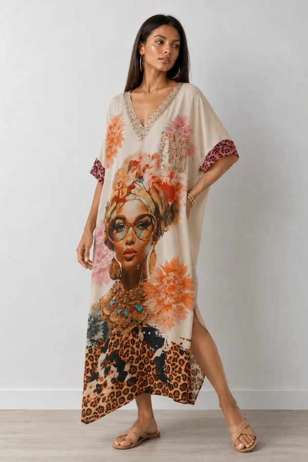 Florence Shimmer Dress - Leopard Lady