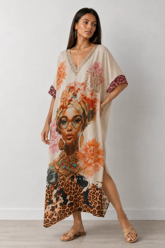 Florence Shimmer Dress - Leopard Lady