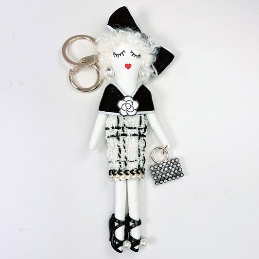Parisian Doll Keyring Bag Charm - Coco White