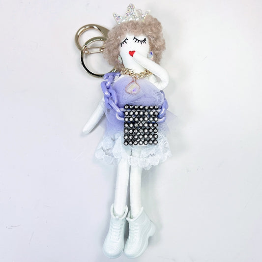 Parisian Doll Keyring Bag Charm - Purple Queen