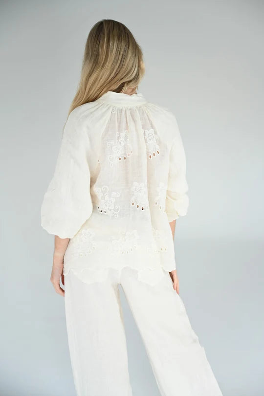 Cleo Embroided Top - Burro