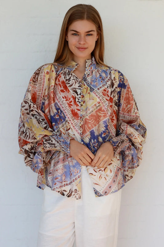 Charlotte Shirt - Azure Floral
