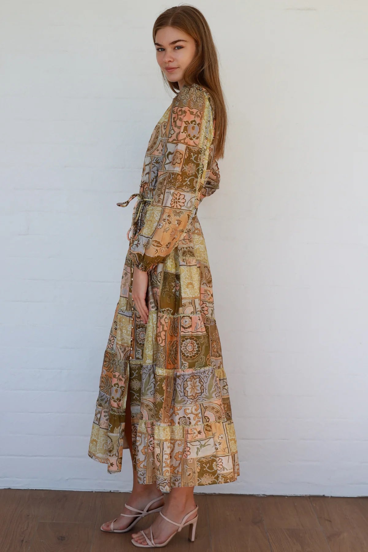 Charlotte Maxi - Olive Paisley